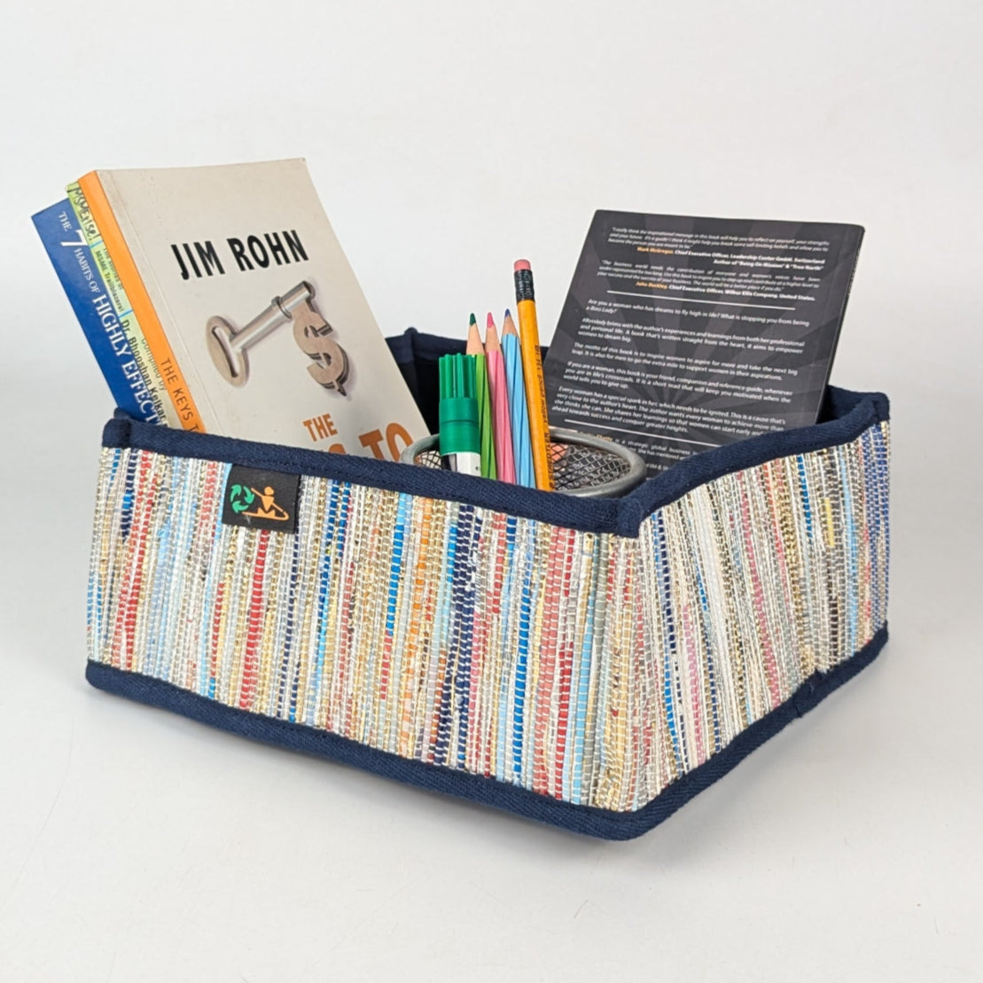 Upcycled Handcrafted Collapsible Storage Basket Small (CSBS0525-008) PS_W