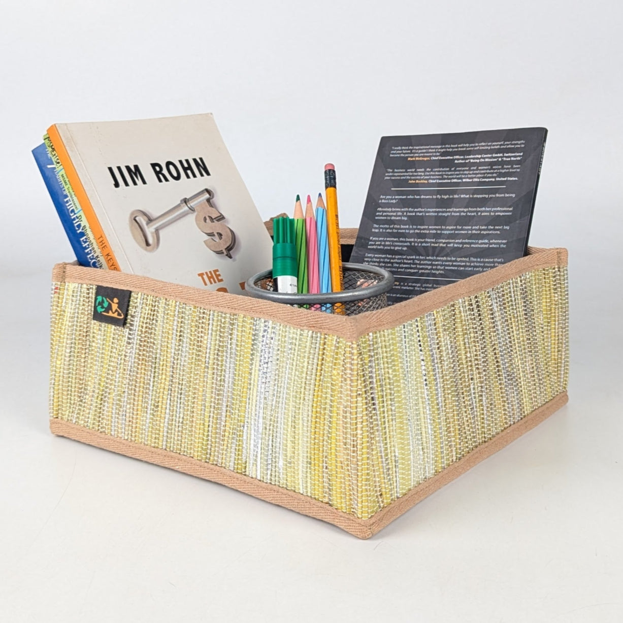 Upcycled Handcrafted Collapsible Storage Basket Small (CSBS0525-009) PS_W