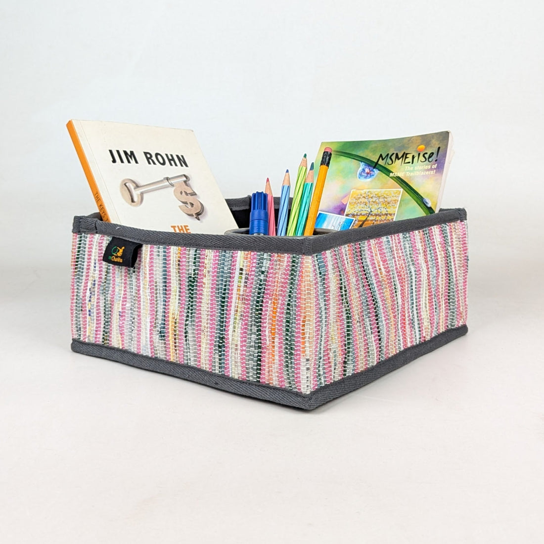 Upcycled Handcrafted Collapsible Storage Basket Small (CSBS0326-005) PS_W