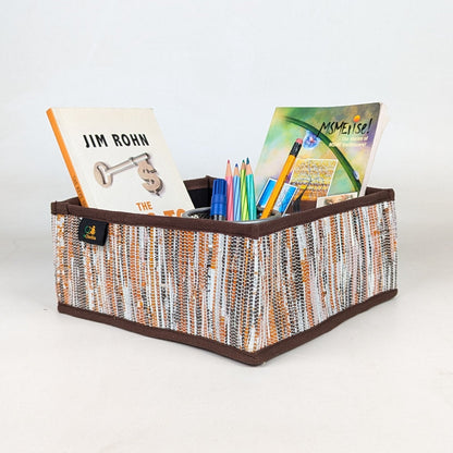 Upcycled Handcrafted Collapsible Storage Basket Small (CSBS0326-007) PS_W