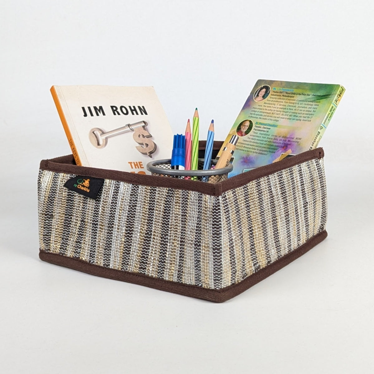 Upcycled Handcrafted Collapsible Storage Basket Small (CSBS1225-008) PS_W