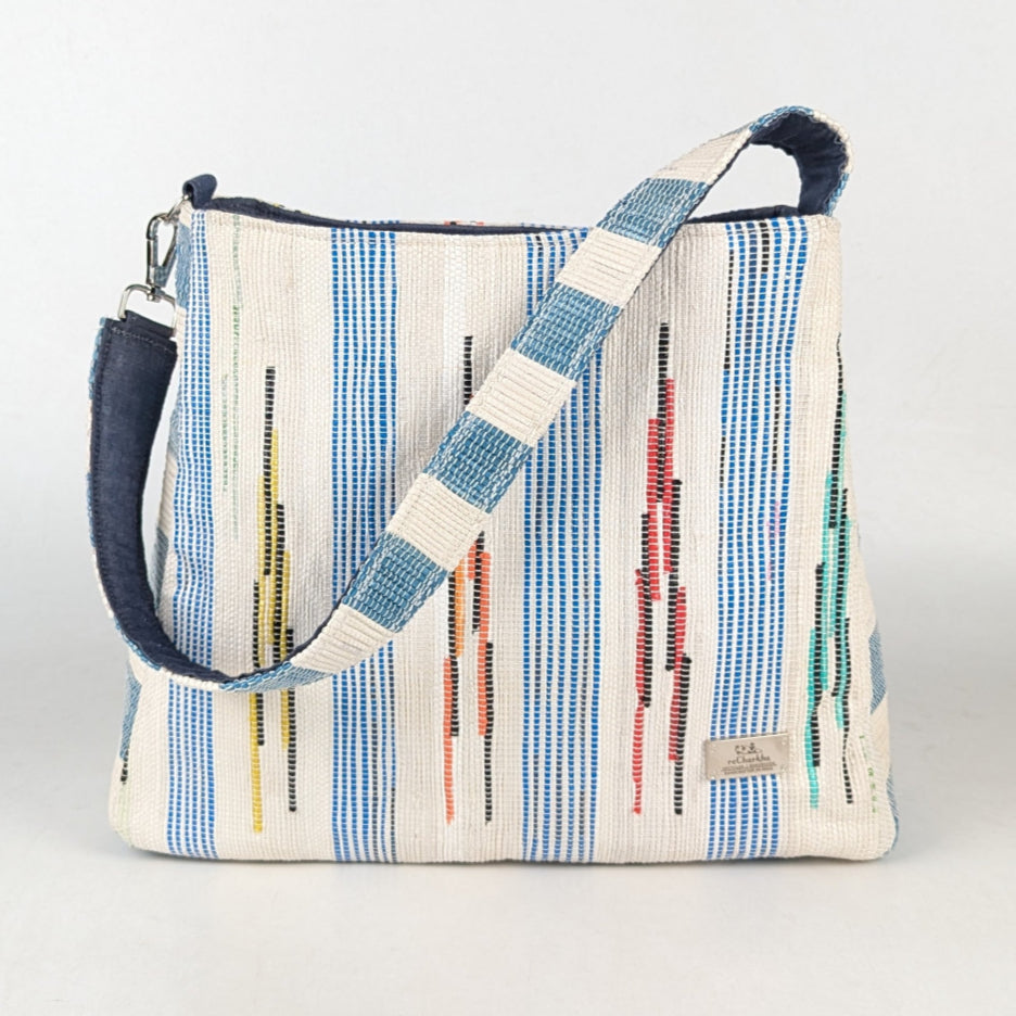 Upcycled Handcrafted Designer Trapeze Tote (TTD0325-001) PS_W