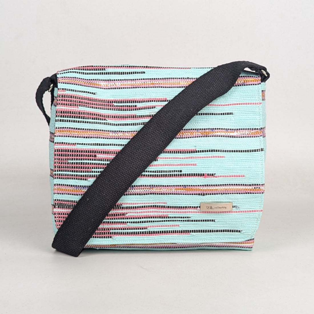 Upcycled Handcrafted Designer Messenger Bag (MBD0126-007) PS_W