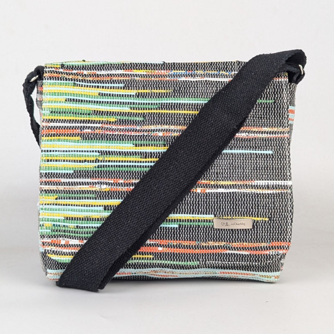 Upcycled Handcrafted Designer Messenger Bag (MBD1225-001) PS_W