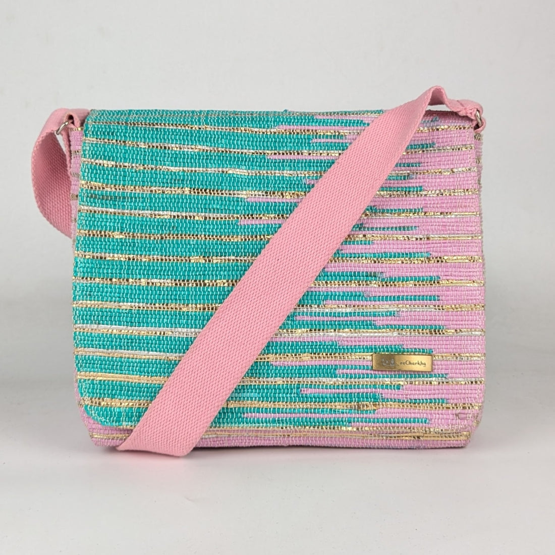 Upcycled Handcrafted Designer Messenger Bag (MBD1225-002) PS_W