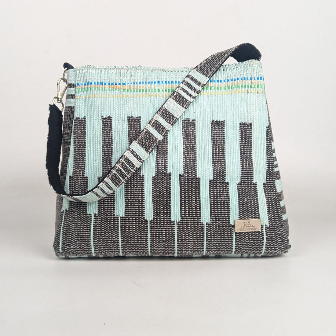 Upcycled Handcrafted Designer Trapeze Tote (TTD0126-002) PS_W