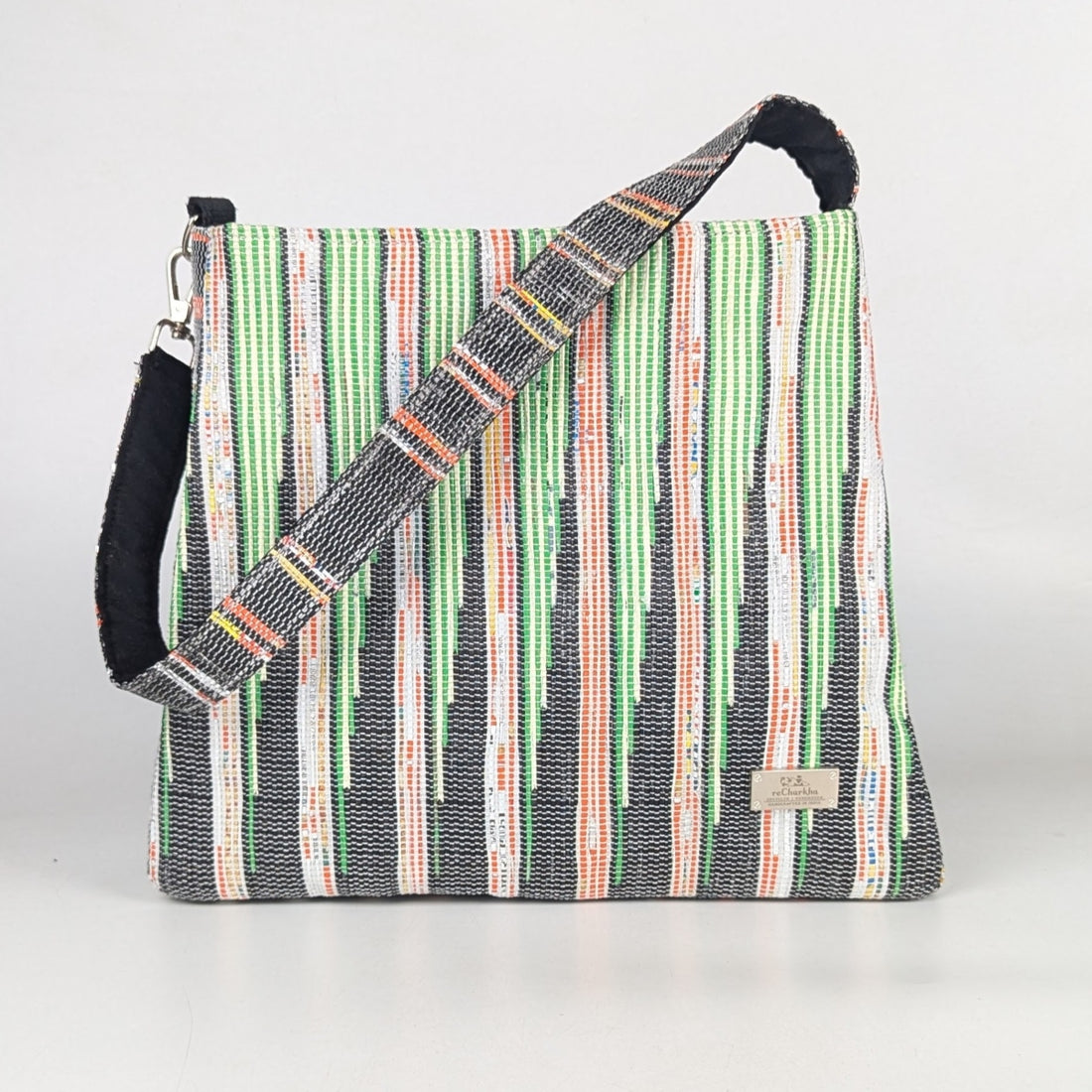 Upcycled Handcrafted Designer Trapeze Tote (TTD0725-001) PS_W