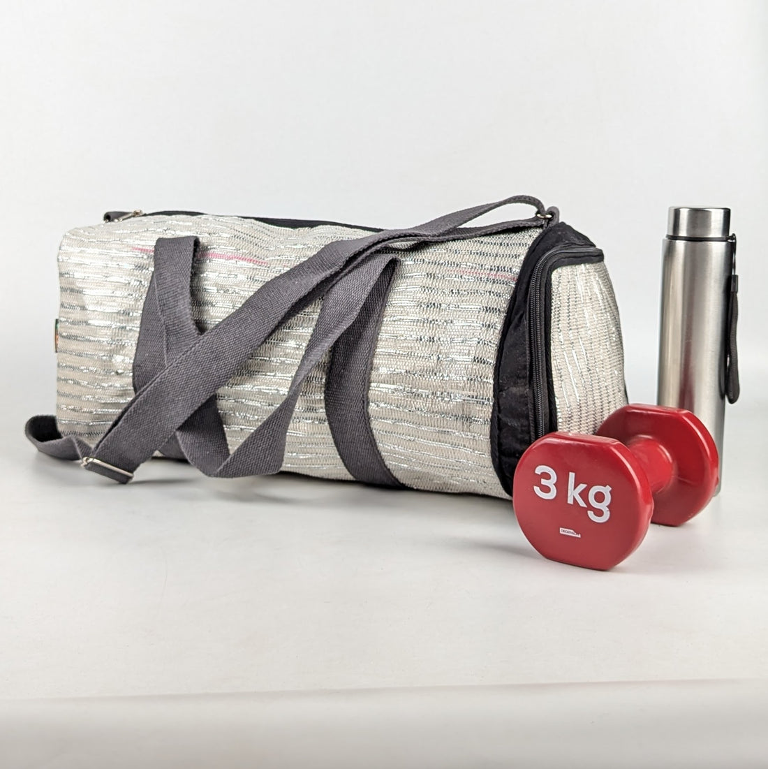 Upcycled Handcrafted Gym Duffle Weekender Bag (GDB0425-003)