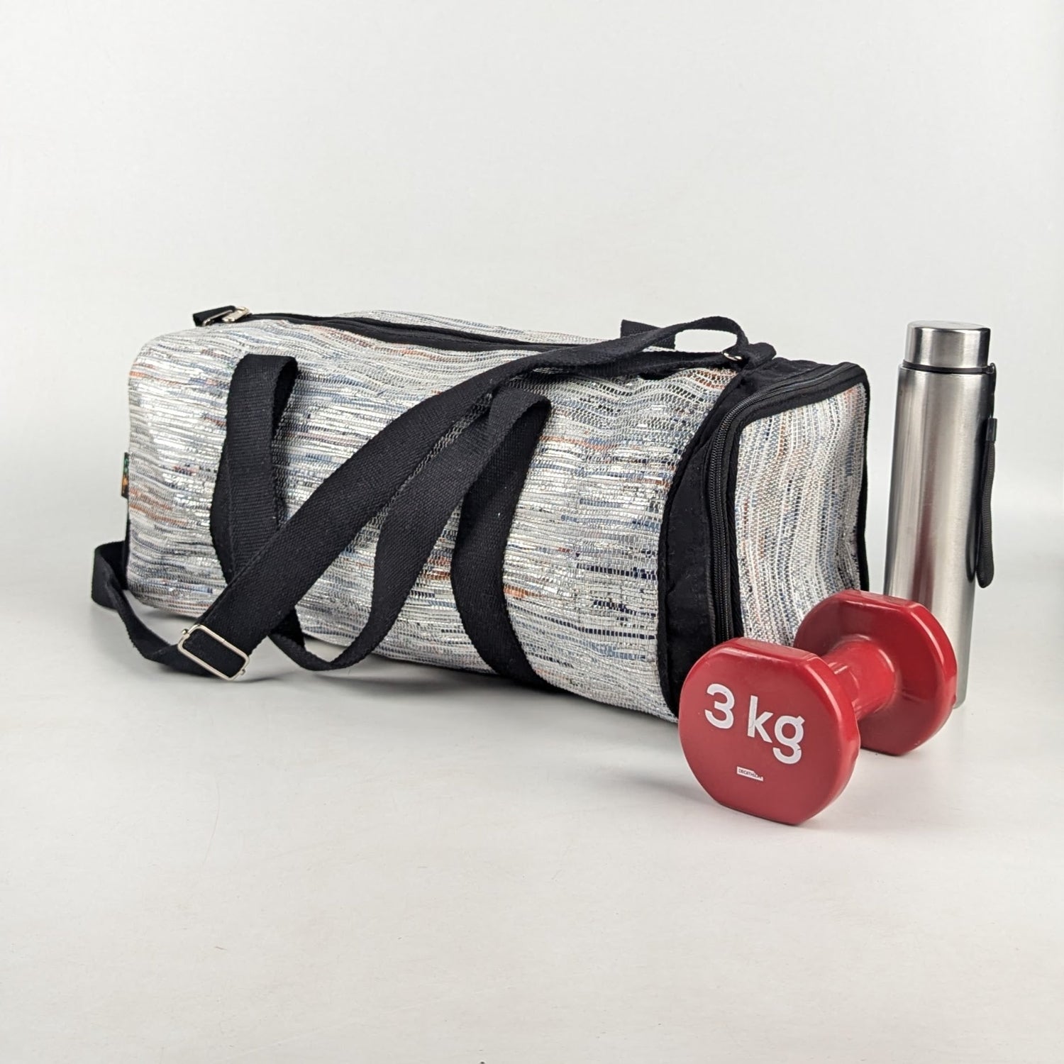 Upcycled Handcrafted Gym Duffle Weekender Bag (GDB0425-007)