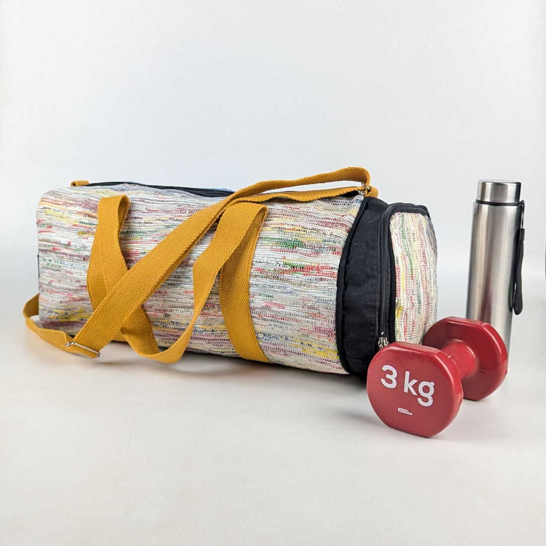 Upcycled Handcrafted Gym Duffle Weekender Bag (GDB0425-007)