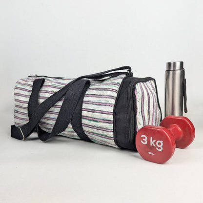 Upcycled Handcrafted Gym Duffle Weekender Bag (GDB0126-001)
