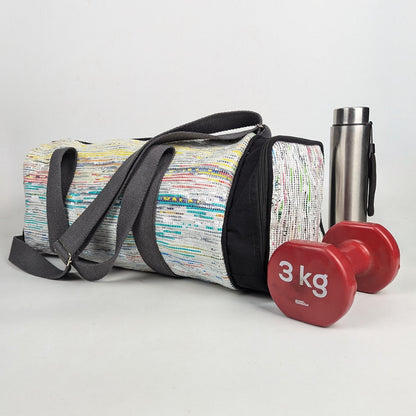 Upcycled Handcrafted Gym Duffle Weekender Bag (GDB0126-010)