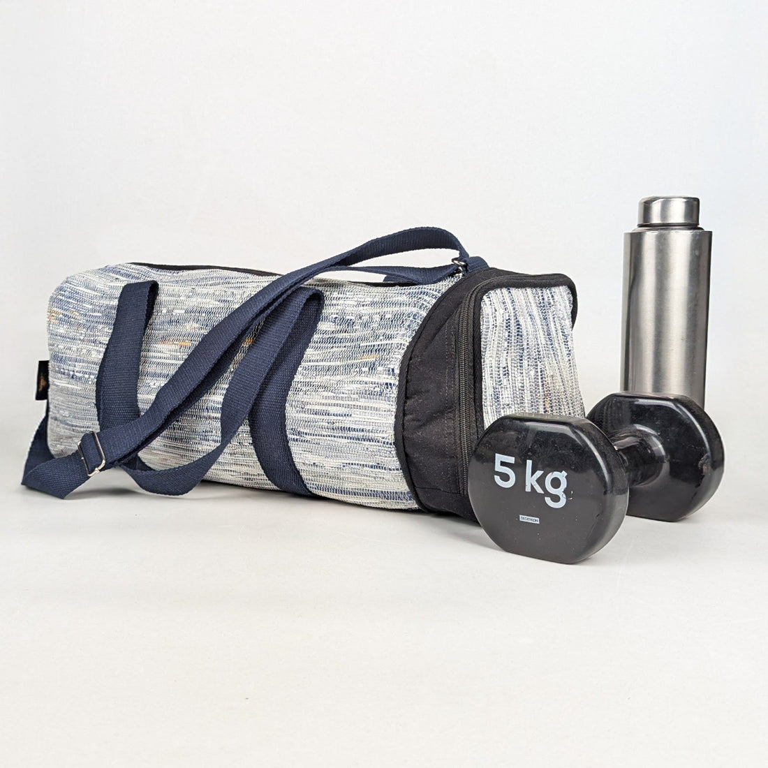 Upcycled Handcrafted Gym Duffle Weekender Bag (GDB0426-002)