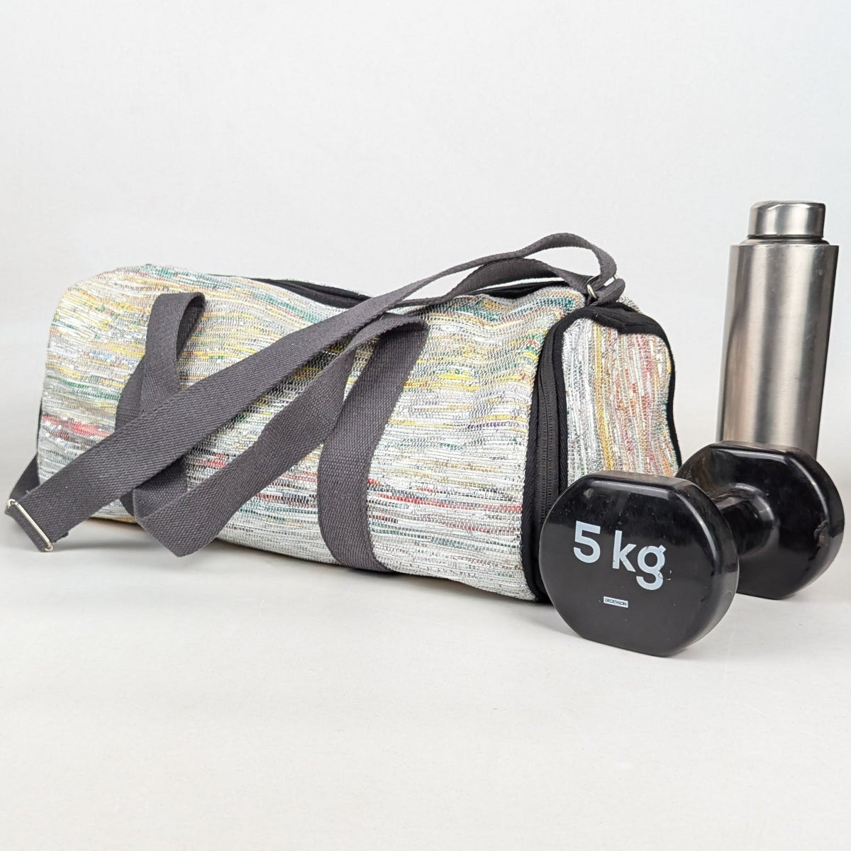 Upcycled Handcrafted Gym Duffle Weekender Bag (GDB0426-006)