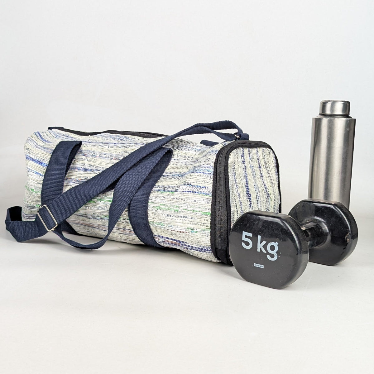 Upcycled Handcrafted Gym Duffle Weekender Bag (GDB0426-007)