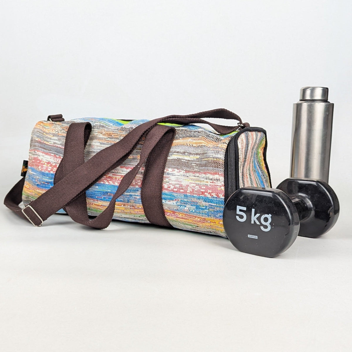 Upcycled Handcrafted Gym Duffle Weekender Bag (GDB0426-009)