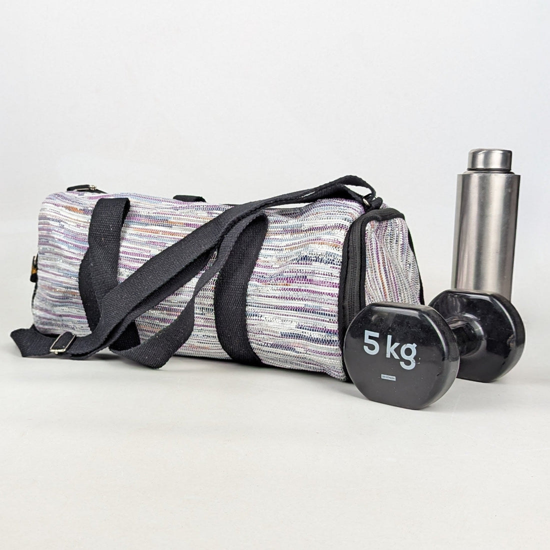 Upcycled Handcrafted Gym Duffle Weekender Bag (GDB0426-011)