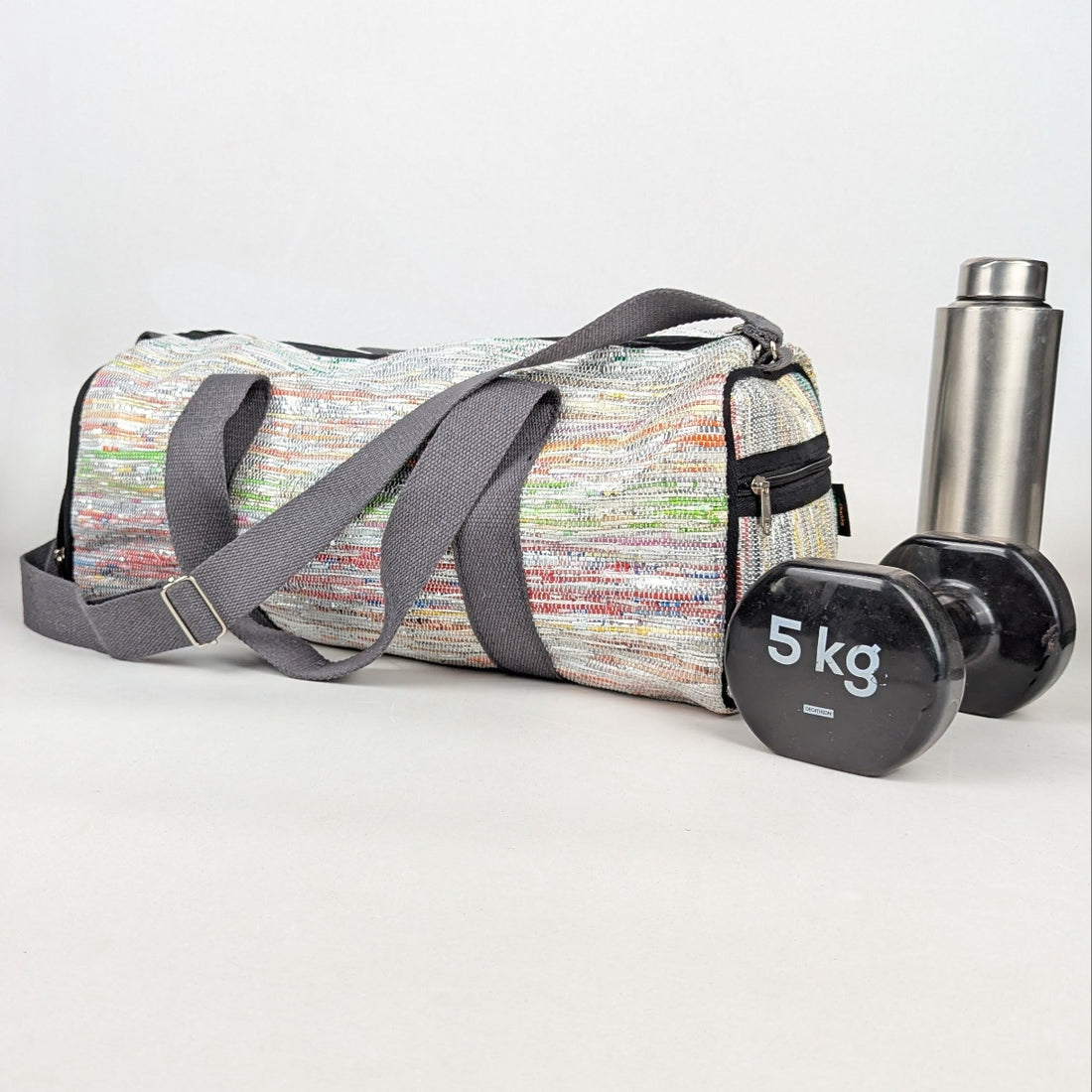 Upcycled Handcrafted Gym Duffle Weekender Bag (GDB0426-013)