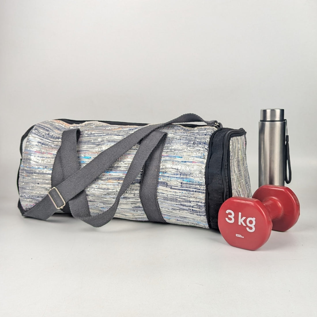 Upcycled Handcrafted Gym Duffle Weekender Bag (GDB0825-001)