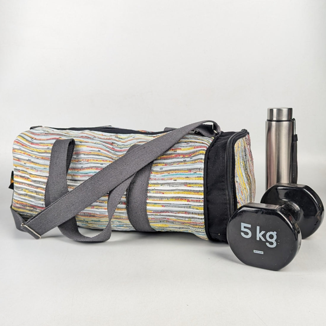 Upcycled Handcrafted Gym Duffle Weekender Bag (GDB1025-001)