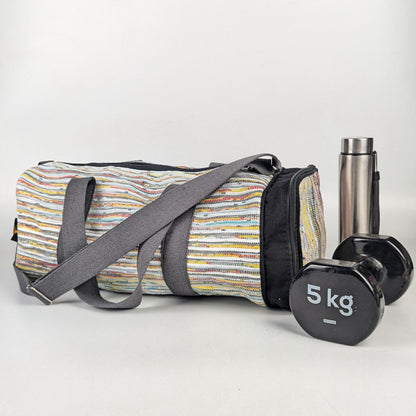 Upcycled Handcrafted Gym Duffle Weekender Bag (GDB1025-001)