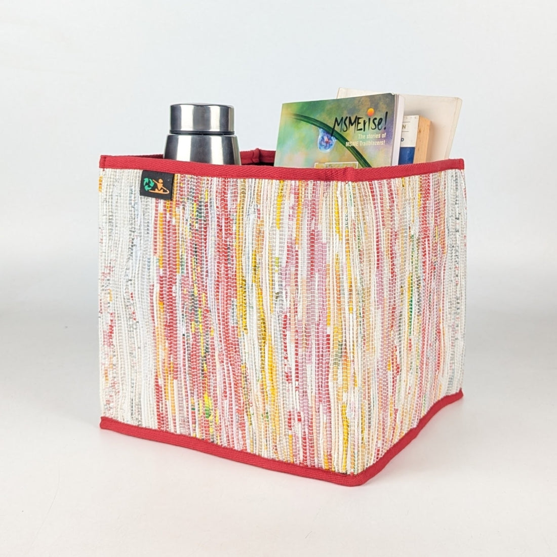 Upcycled Handwoven Collapsible Storage Basket Medium (CSBM0525-007) PS_W