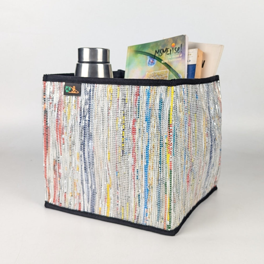 Upcycled Handwoven Collapsible Storage Basket Medium (CSBM0525-008) PS_W