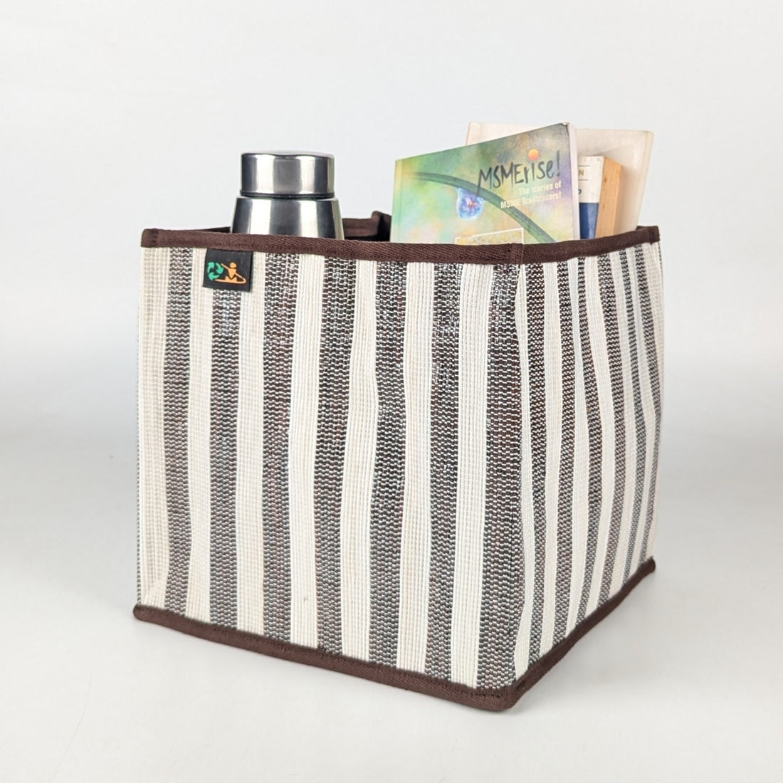 Upcycled Handwoven Collapsible Storage Basket Medium (CSBM0525-010) PS_W