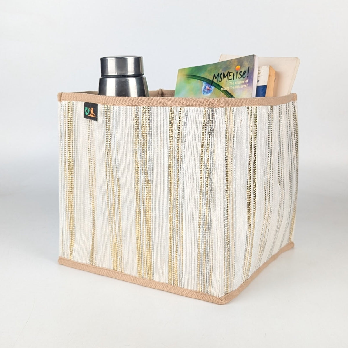 Upcycled Handwoven Collapsible Storage Basket Medium (CSBM0525-012) PS_W