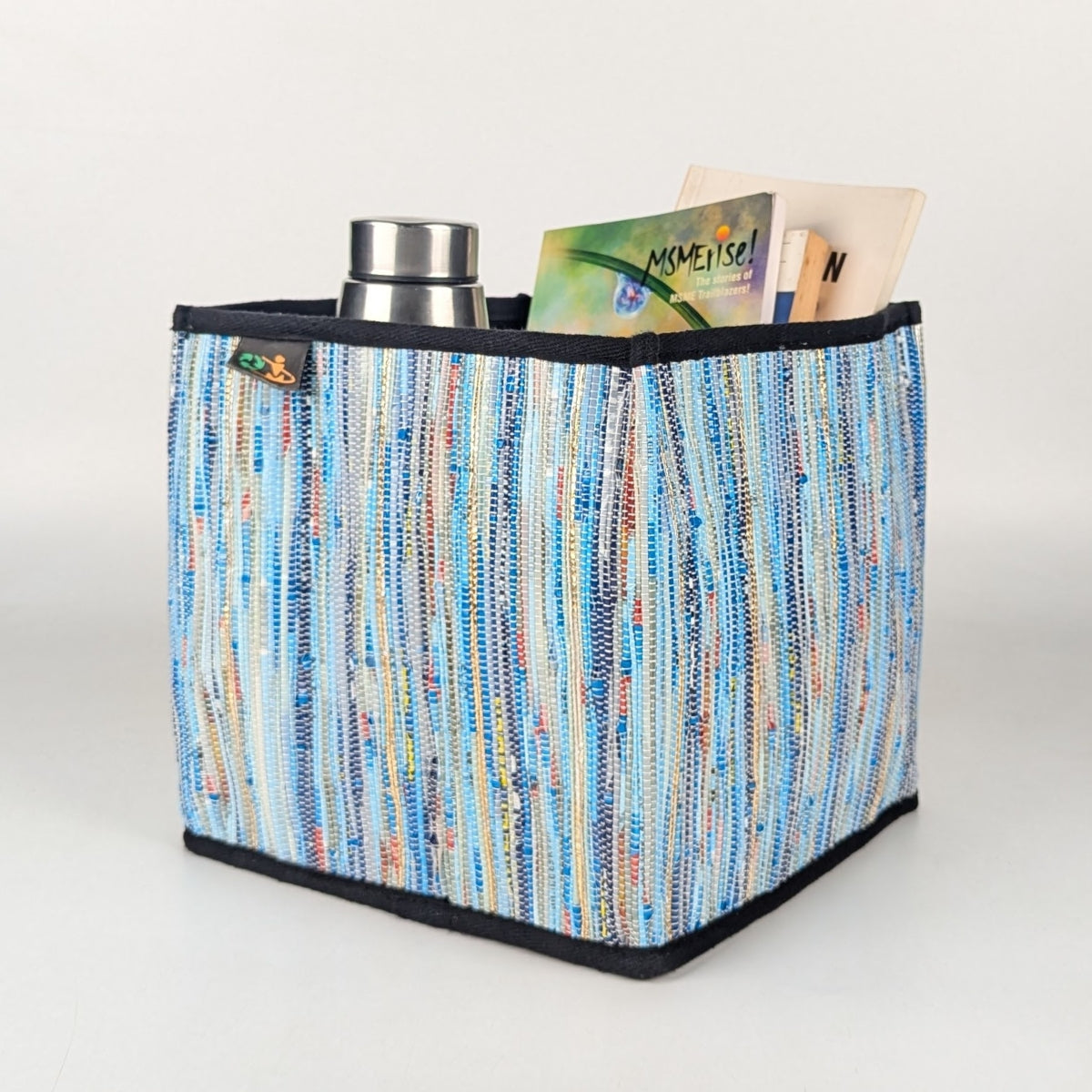Upcycled Handwoven Collapsible Storage Basket Medium (CSBM0525-014) PS_W