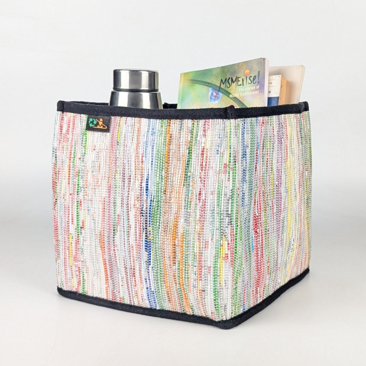 Upcycled Handwoven Collapsible Storage Basket Medium (CSBM0525-019) PS_W