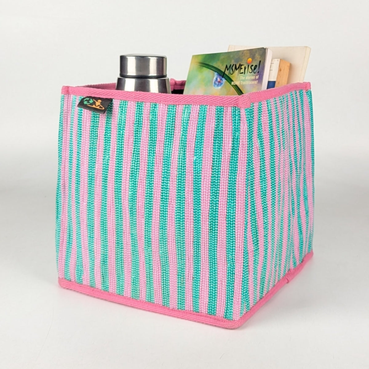 Upcycled Handwoven Collapsible Storage Basket Medium (CSBM0525-020) PS_W