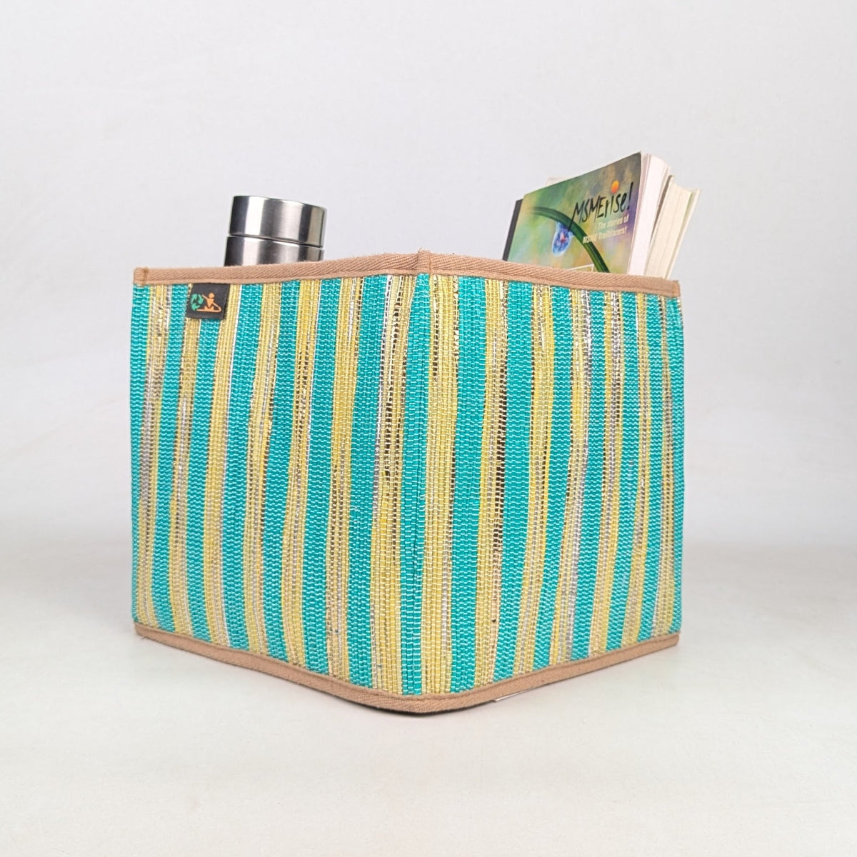 Upcycled Handwoven Collapsible Storage Basket Medium (CSBM0526-008) PS_W 