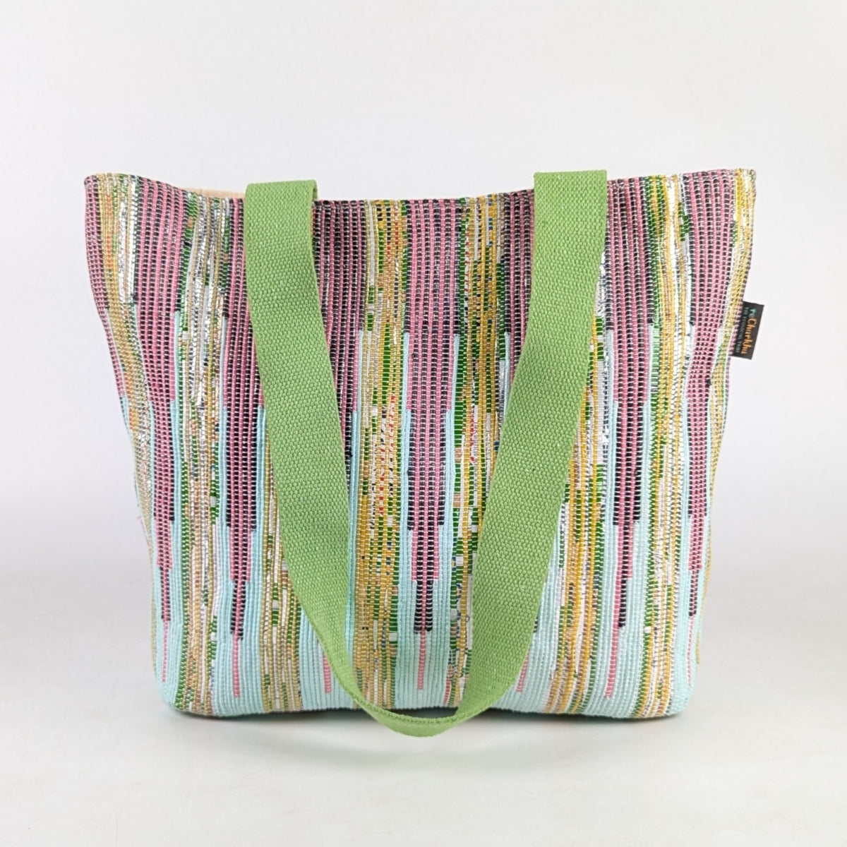 Upcycled Handwoven Designer Shopper Tote (DST0425-009) PS_W