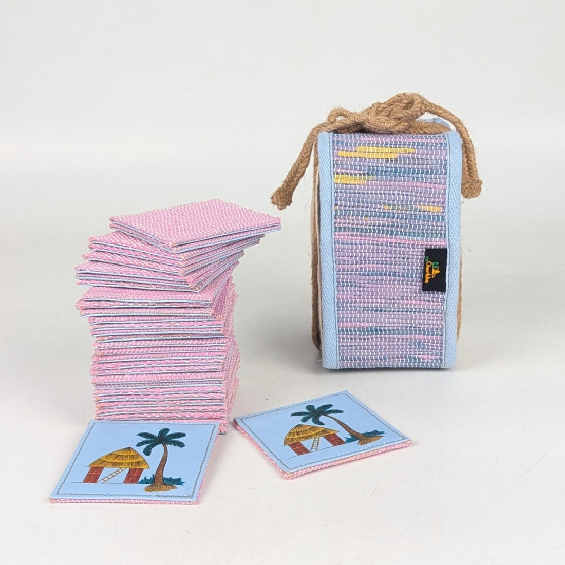 Upcycled Handwoven Indian Folk Art Memory Game (MG0725-001) PS_W