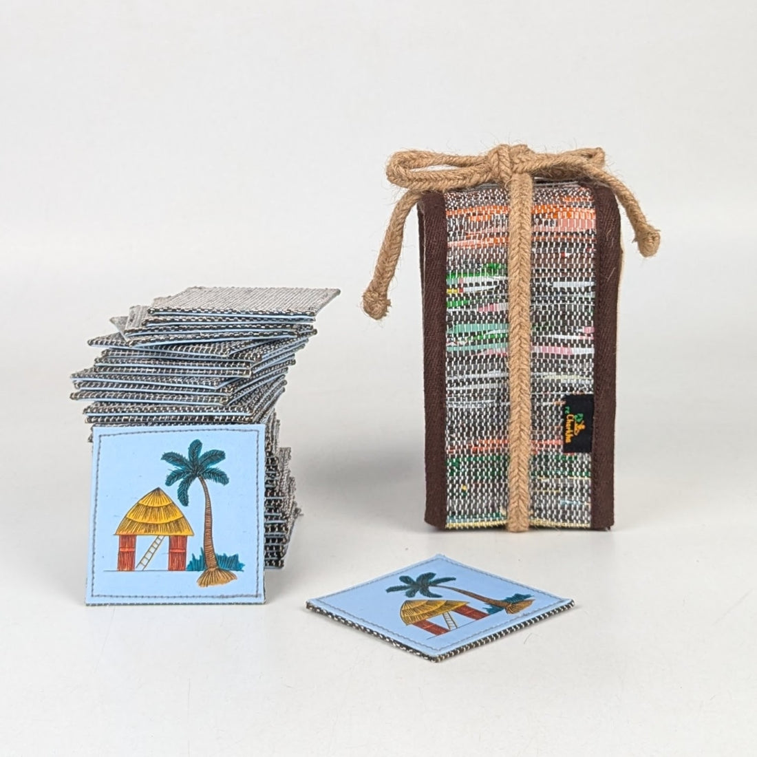 Upcycled Handwoven Indian Folk Art Memory Game (MG0725-002) PS_W
