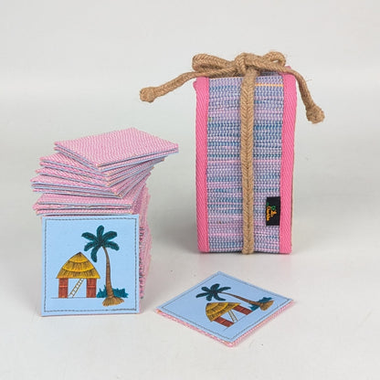 Upcycled Handwoven Indian Folk Art Memory Game (MG0725-004) PS_W