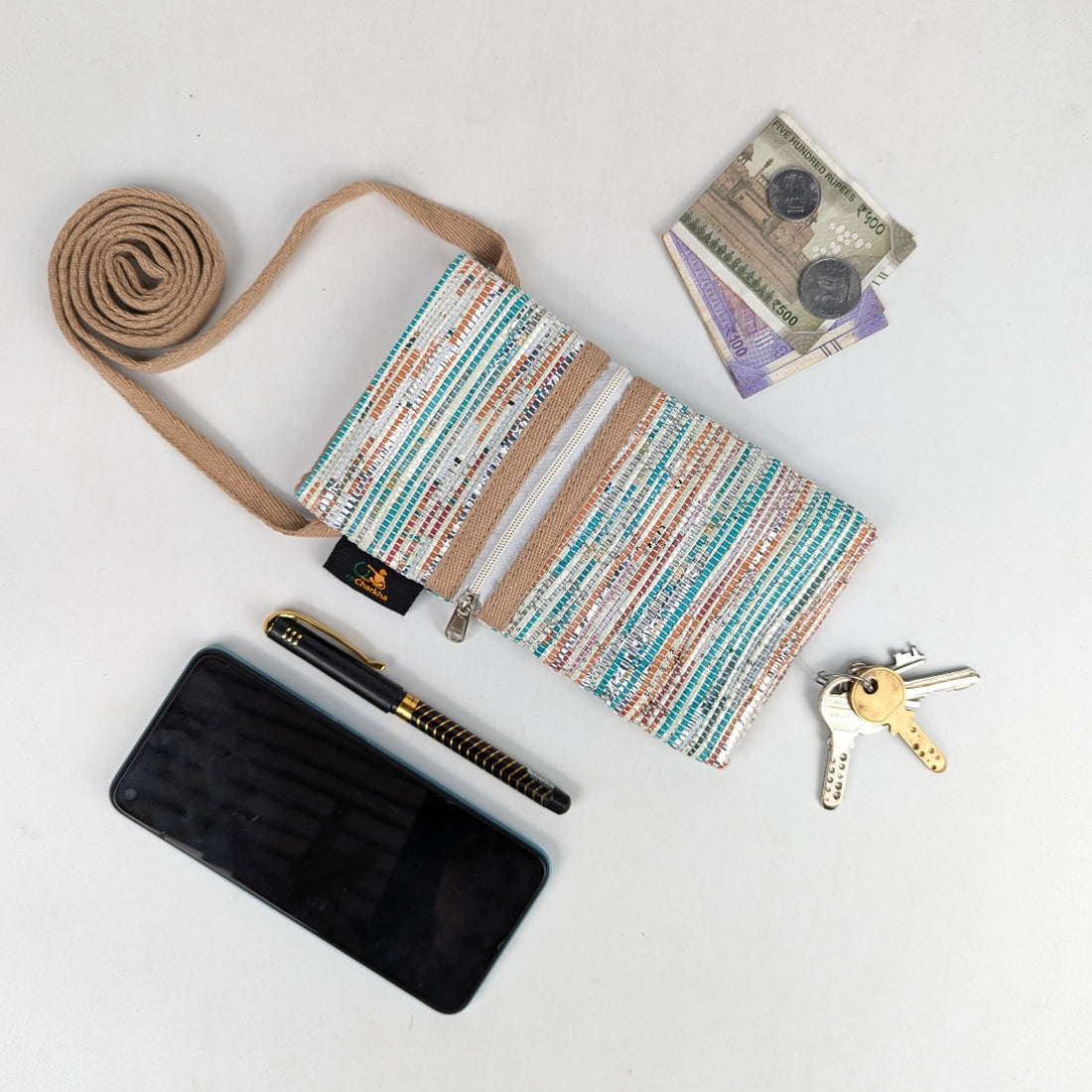 Upcycled Handwoven Mobile Sling (MSL0226-010) PS_W