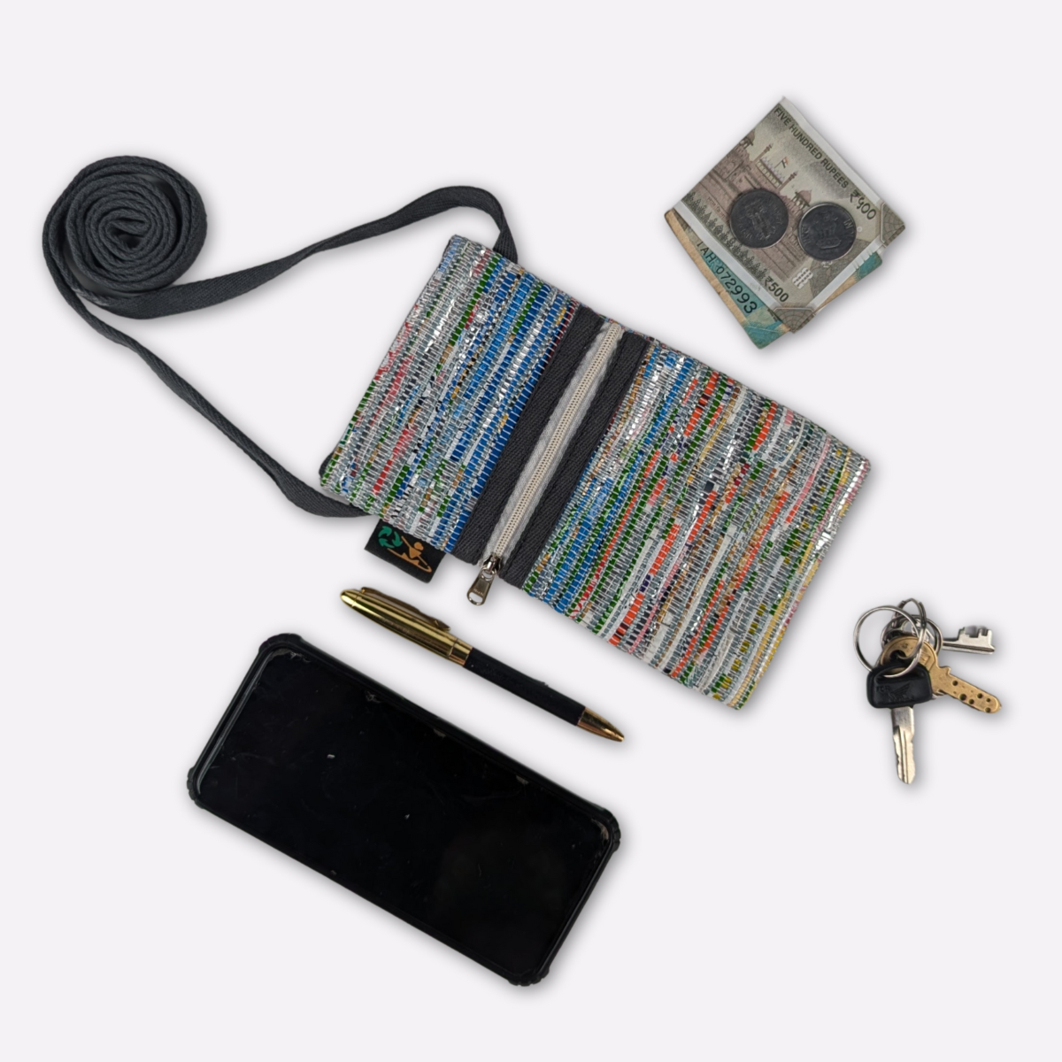 Upcycled Handwoven Mobile Sling (MSL0325-012) PS_W
