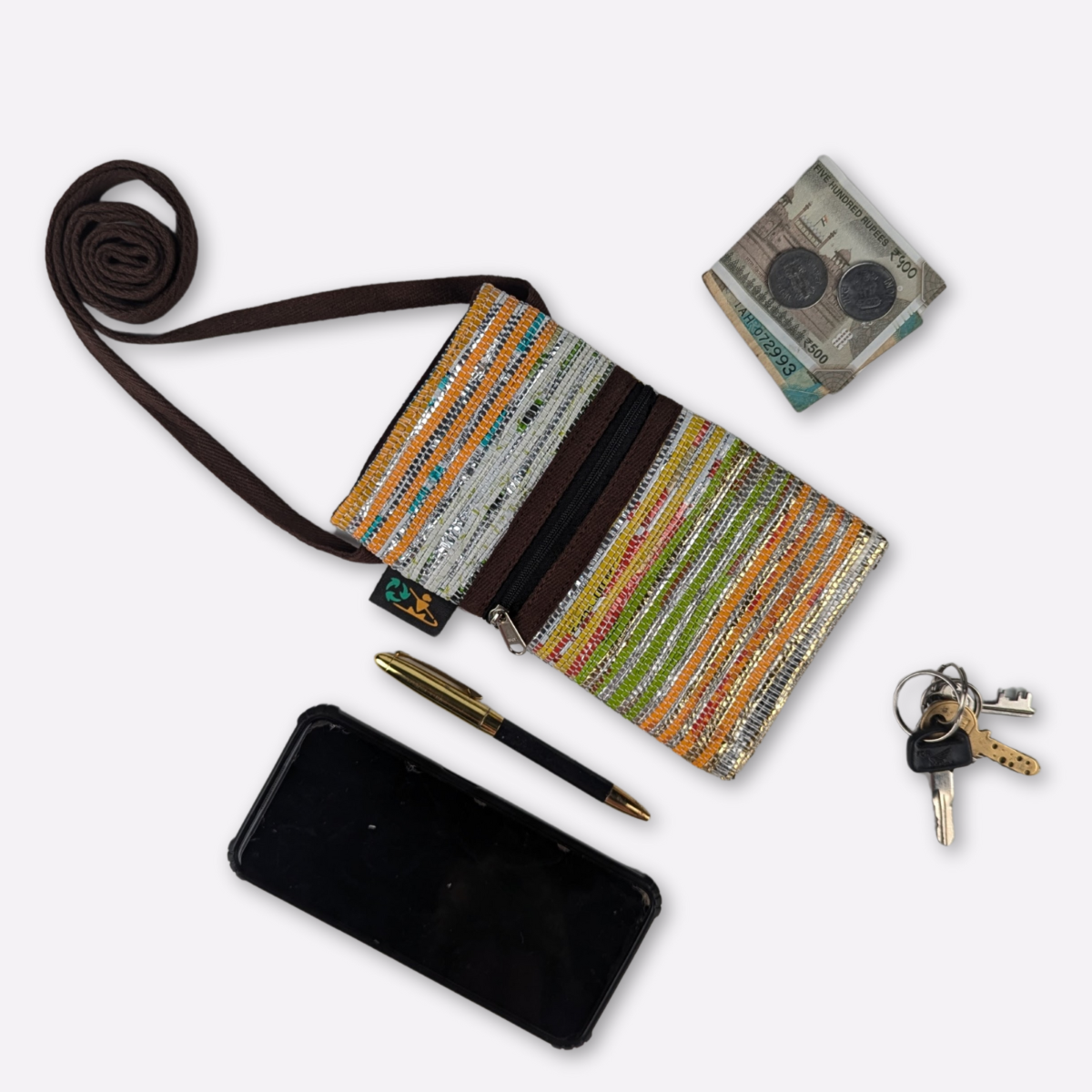 Upcycled Handwoven Mobile Sling (MSL0325-015) PS_W