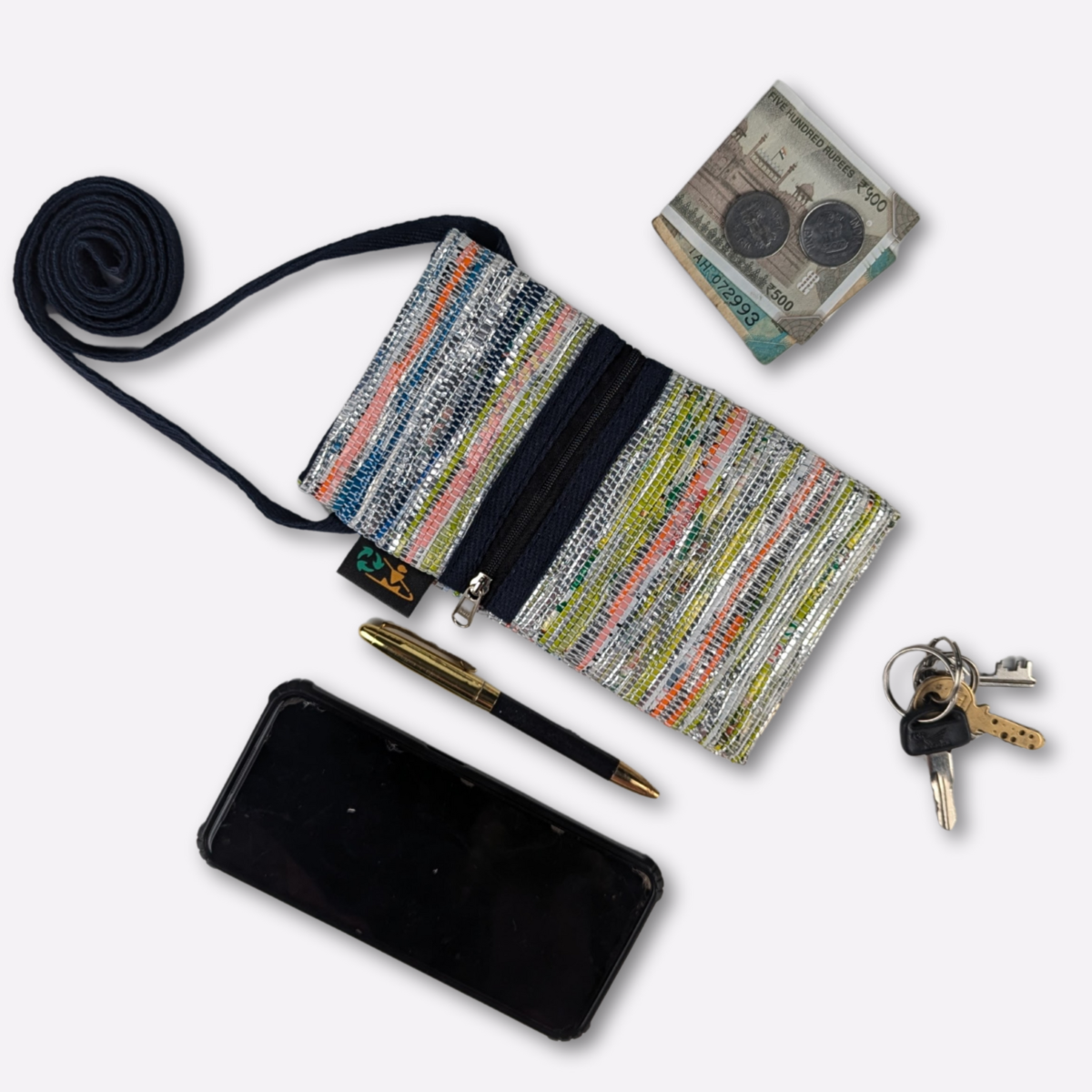 Upcycled Handwoven Mobile Sling (MSL0325-021) PS_W