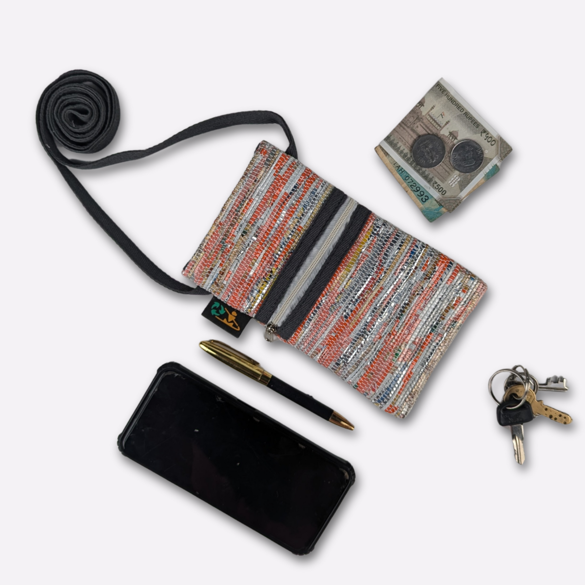 Upcycled Handwoven Mobile Sling (MSL0325-022) PS_W