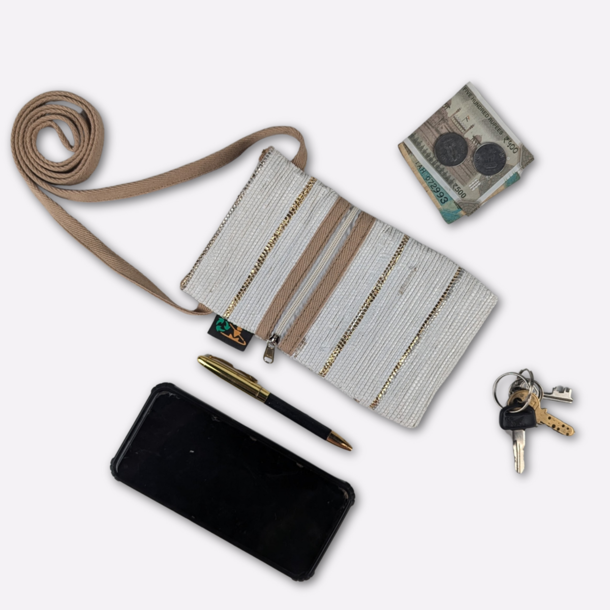 Upcycled Handwoven Mobile Sling (MSL0325-026) PS_W
