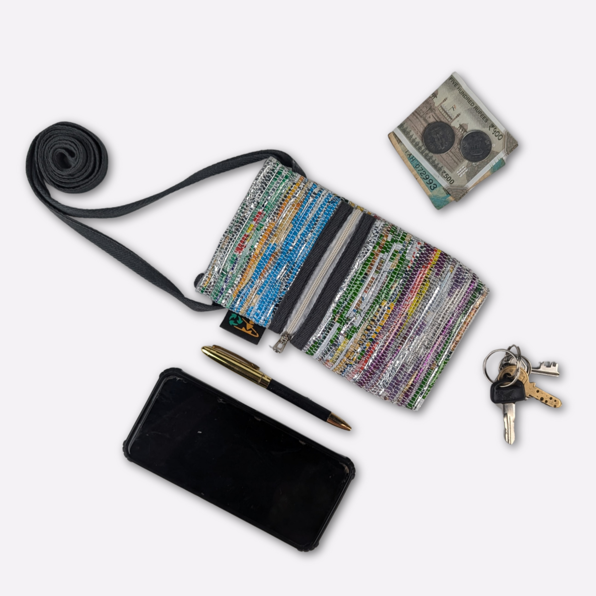Upcycled Handwoven Mobile Sling (MSL0325-027) PS_W