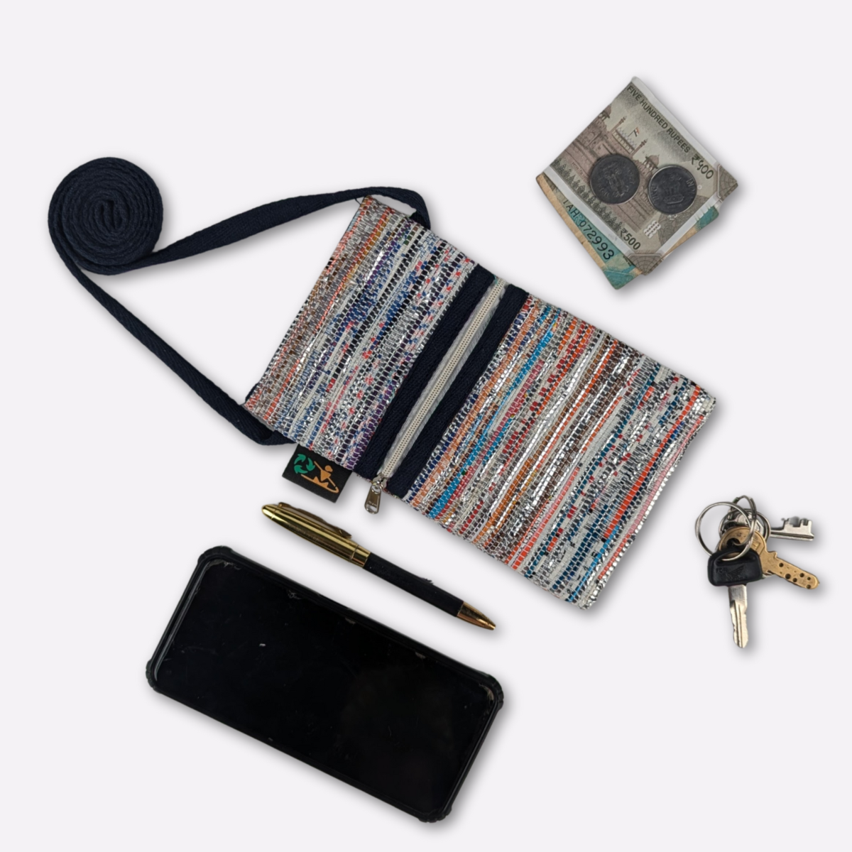 Upcycled Handwoven Mobile Sling (MSL0325-028) PS_W