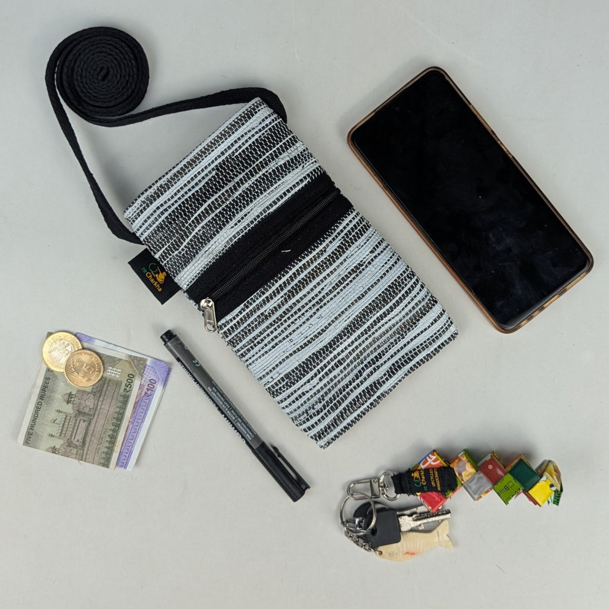 Upcycled Handwoven Mobile Sling (MSL0426-014) PS_W