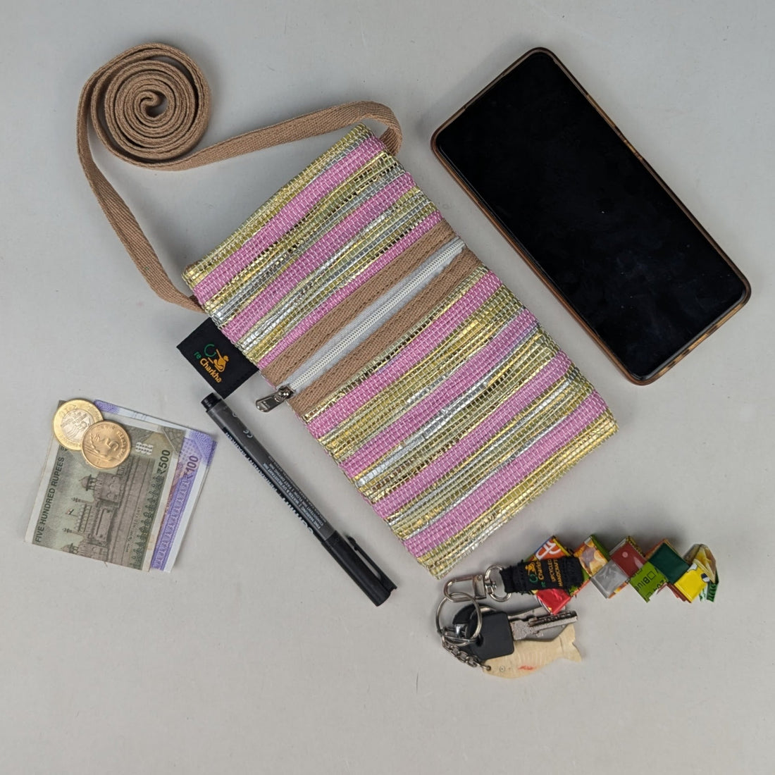 Upcycled Handwoven Mobile Sling (MSL0426-016) PS_W