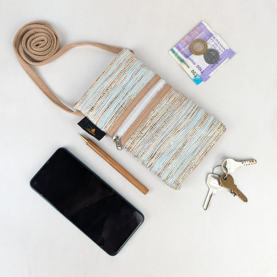 Upcycled Handwoven Mobile Sling (MSL0526-004) PS_W 