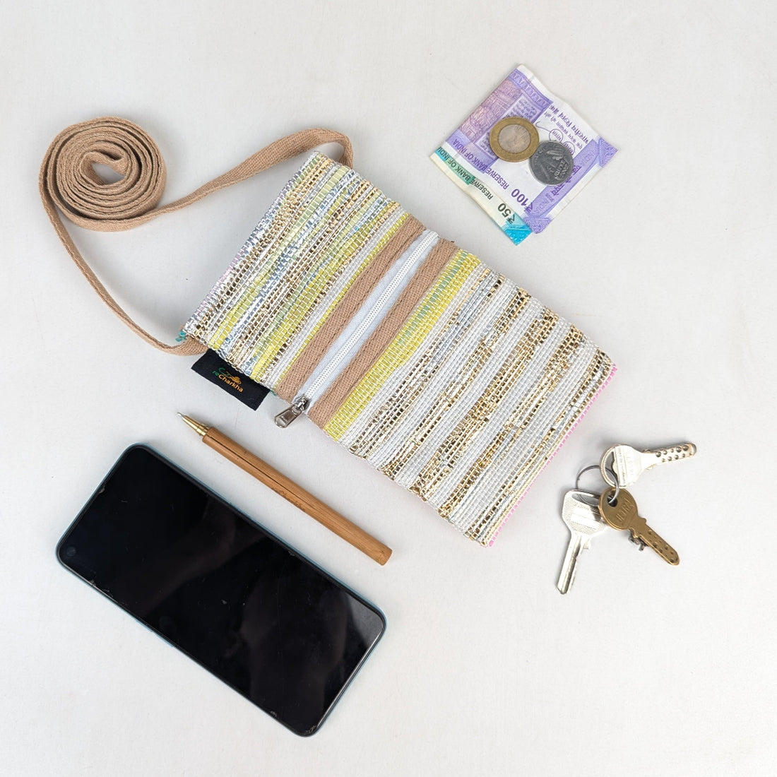 Upcycled Handwoven Mobile Sling (MSL0526-006) PS_W 