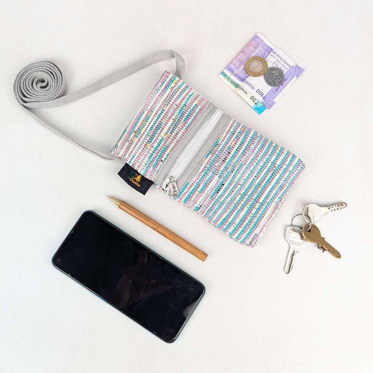Upcycled Handwoven Mobile Sling (MSL0526-009) PS_W 